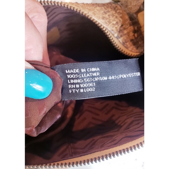 NEW Via Spiga Snake Embossed Textured Leather Hobo - Picture 12 of 15